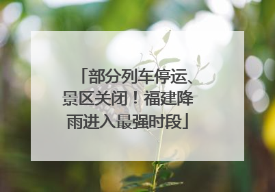 部分列车停运、景区关闭！福建降雨进入最强时段